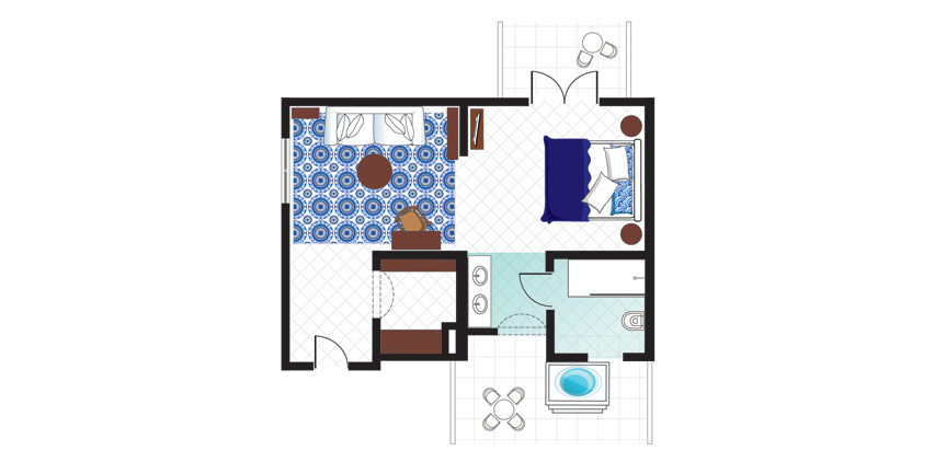 Luxury-Bungalow-Suite-hydromassage-floorplan